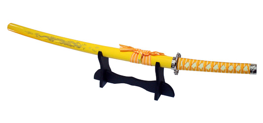 40" Yellow Japanese Carbon steel blade Samurai Ninja katana Sword Stand & Sheath