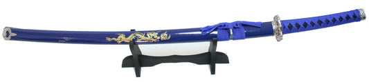 40" Blue Japanese Carbon steel blade Samurai Ninja katana Sword Stand & Sheath