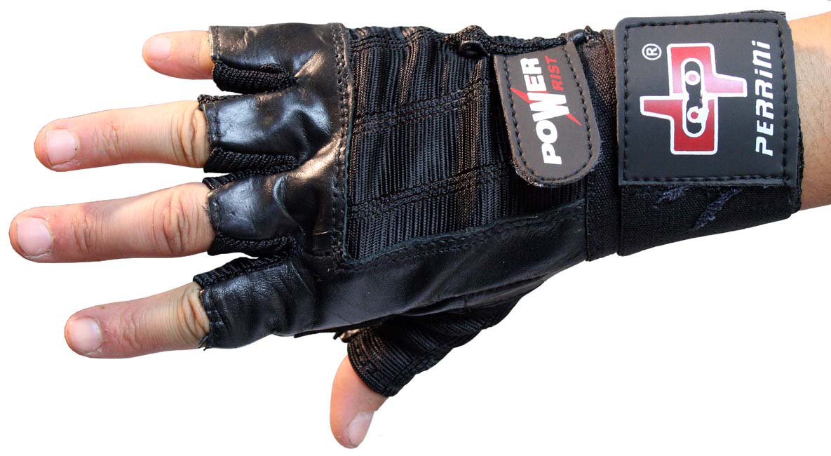 Black Leather Weight Lifting Fingerless Workout Gloves