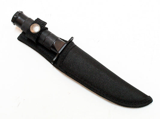 8" Outdoor Camping Stainless steel Knife Hunting Fire Starter Kit Compass Sheath - Black Tanto