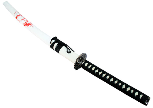 41" White and Red Dragon Japanese Samurai Sword Ninja with Stand New