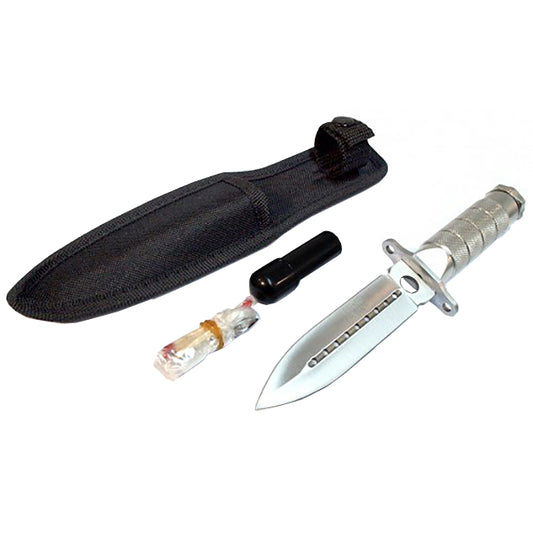 Defender Xtreme 8" Silver Survival Knife With Survival Kit & Sheath