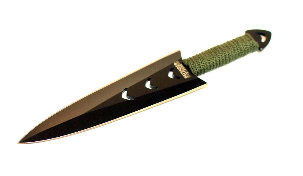 Defender Xtreme 6PC of 6.5" Black Throwing Knives Stainless Steel Blade with Pouch