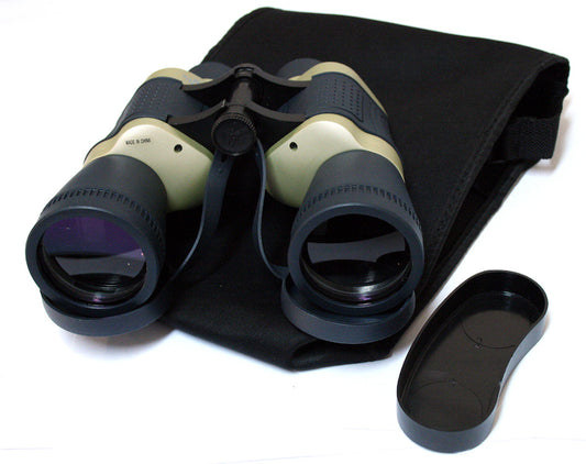 Perrini 30X50 Dark Blue & Tan Free Focus High Definition Binoculars