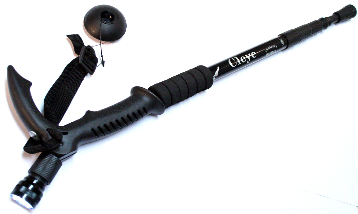 Defender 50" Mixed Colors Hiking Sticks With Flashlight Canes Compass & Antishock